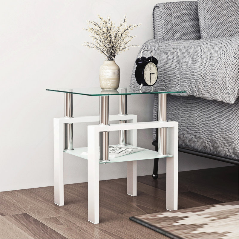 Table basse 1 pièce moderne en verre trempé | Table de bout Tea Table