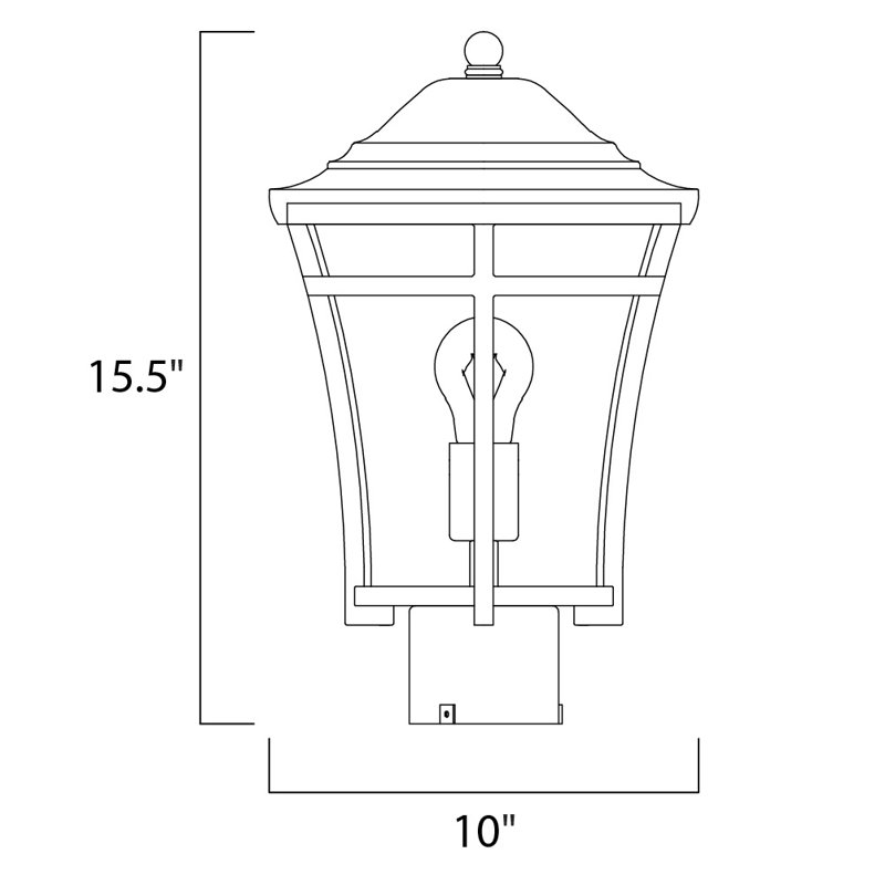 Tête de lanterne d'extérieur 1 lumière Colton