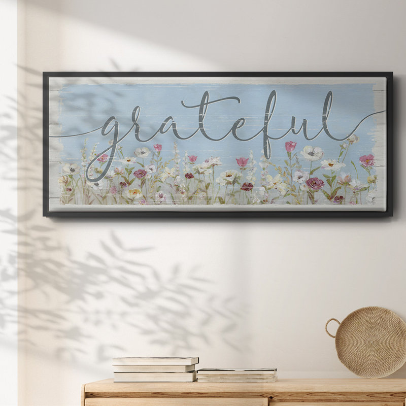 Bloomin Around Grateful- Framed Canvas