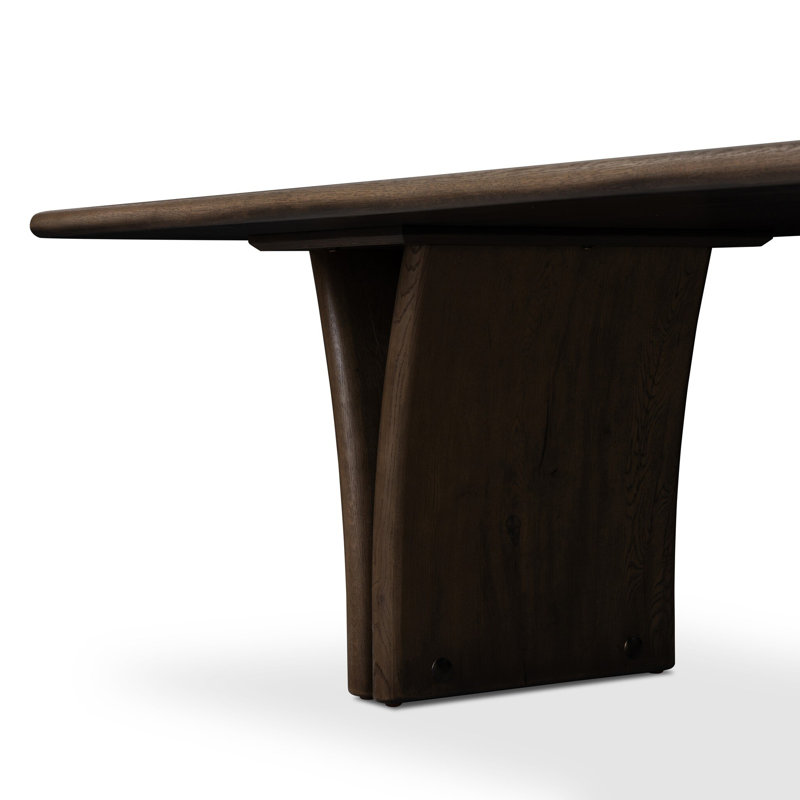 MARCON Oak Double Pedestal Dining Table, Gray Reclaimed French Oak