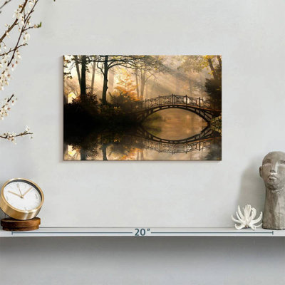 Misty Park Bridge Canvas Print