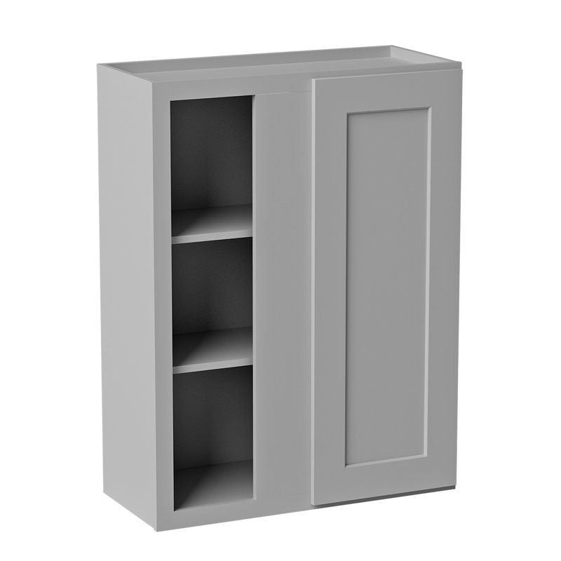 Armoire de coin murale, Gris, L 27 po x H 36 po x P 12 po