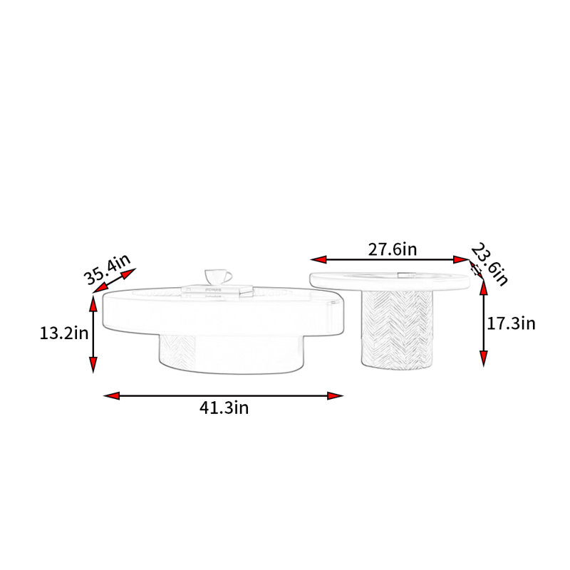 Table basse de style italien minimaliste, Blanc