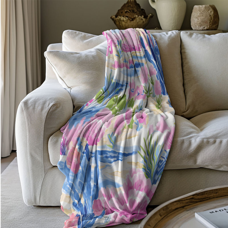 Motif de balise maritime - 1 pièce Sherpa Premium, L 50 po x L 60 po, Art occidental chic