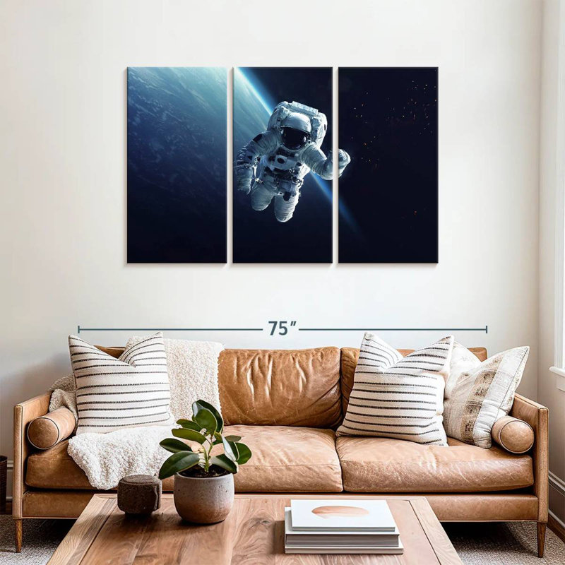 Oberle Astronaut Floating In Space, 36" H x 57" W