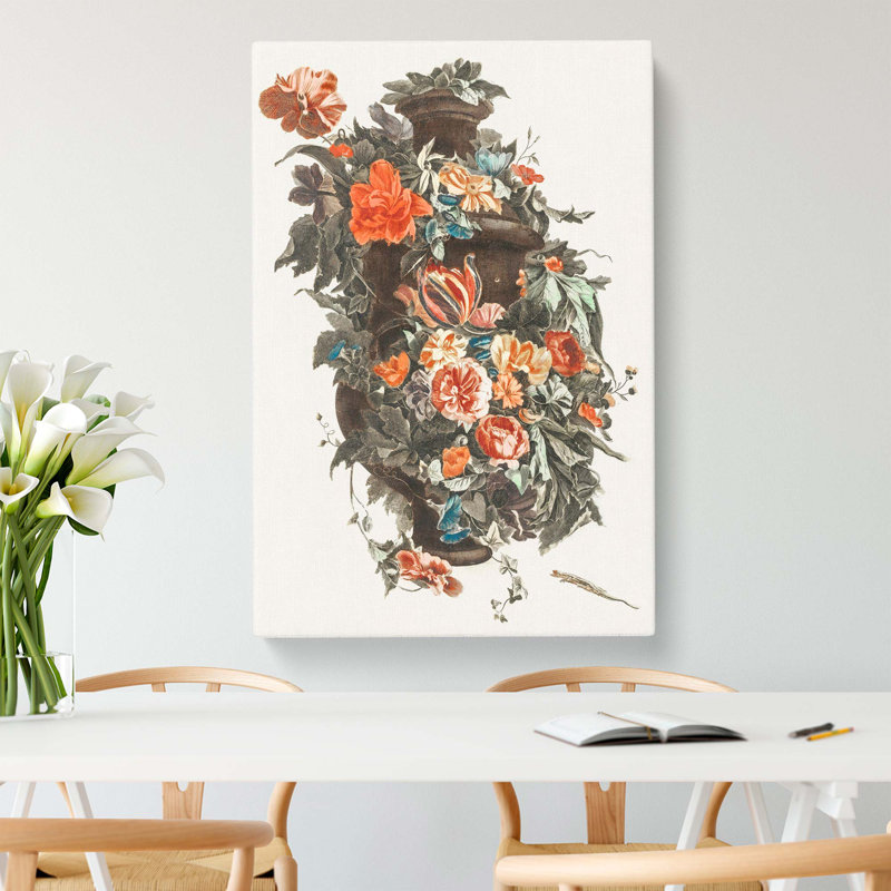 Floral Garland by Johan Teyler - Wrapped Canvas Painting, 76cm H x 50cm W x 3cm D