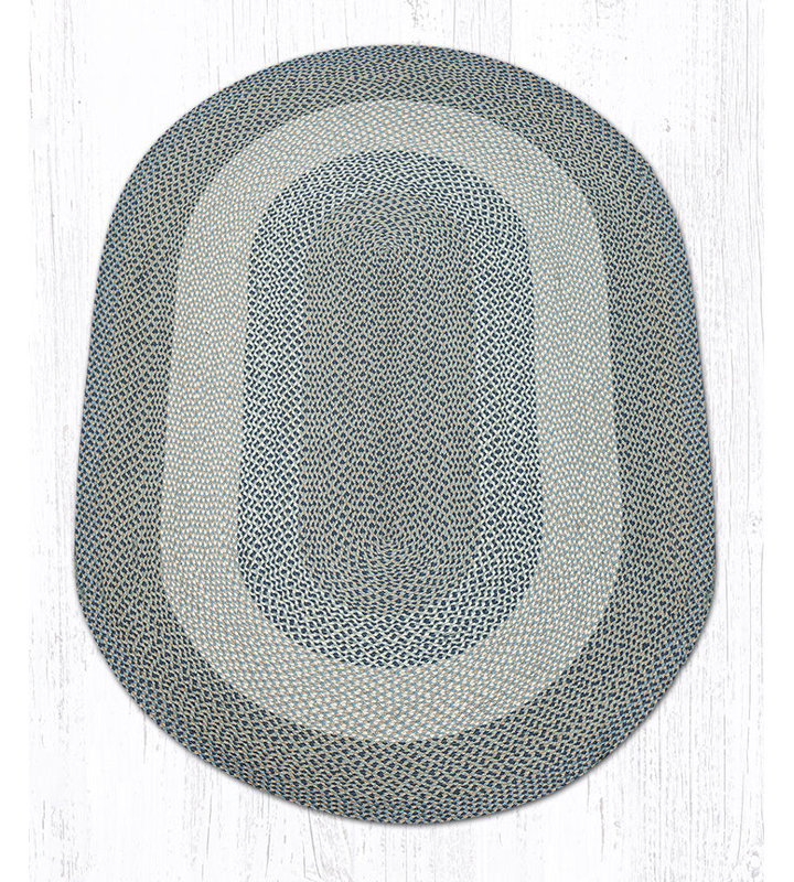  Tapis rustique tressé ovale multi-tons - décor maison de campagne durable, Ovale 5 pi x 8 pi