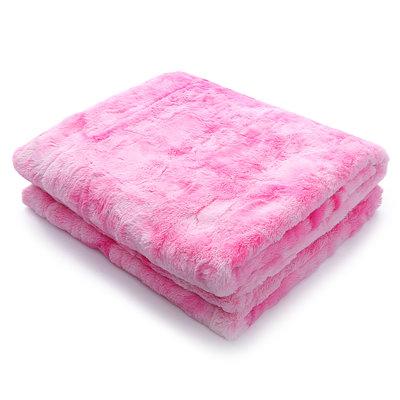 Faux Fur Throw Blanket Plain Weave / Muslin Throw Blanket