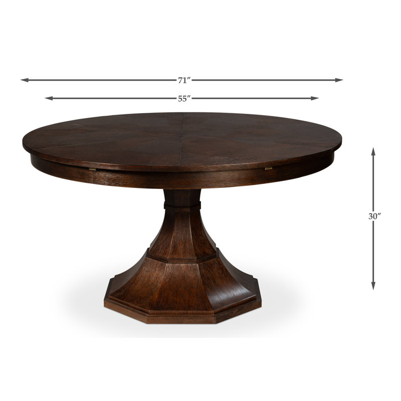 Giselle Round Dining Table, 30"H x 55"L x 55"W, Tobacco Brown