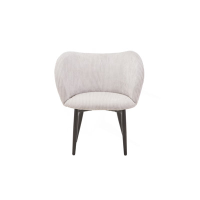 Chaise de salle à manger à dossier courbé rembourré en tissu de style Mid-Century moderne en velours côtelé (ensemble de 2)