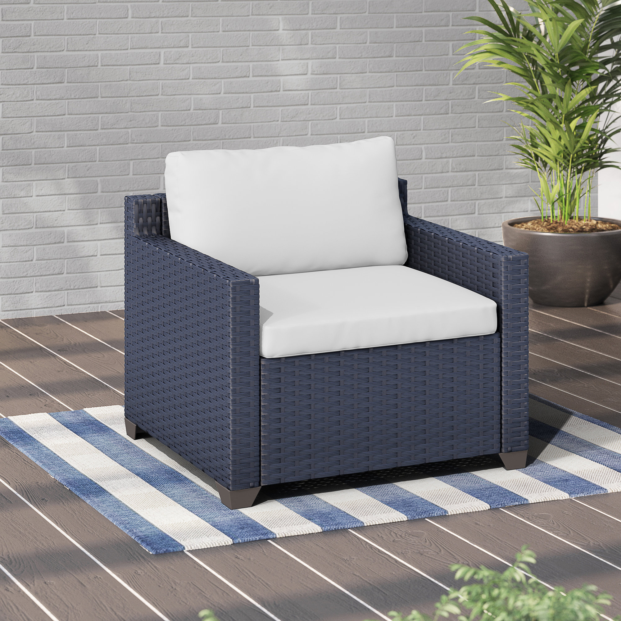 Patio Furniture Navy Club Chair Bayside Swivel Club Chair Mixed