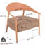 Meuble de patio brun abricot avec 2 chaises et une table, sièges rembourrés, pieds en fer, sièges modernes au design complémentaire, sans couture, assemblage-1435345684-1435345685