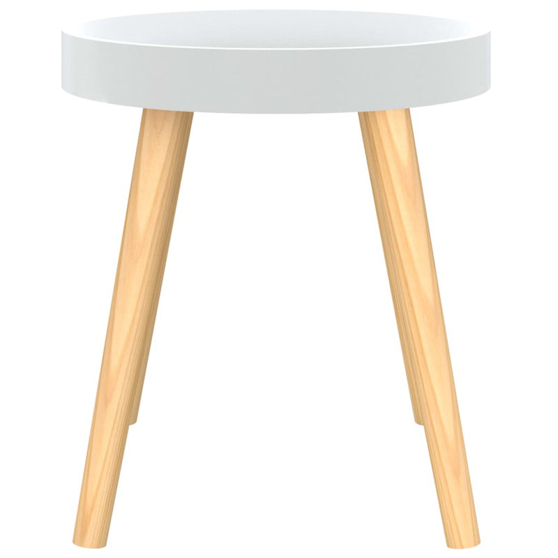 Solid Wood End Table, White