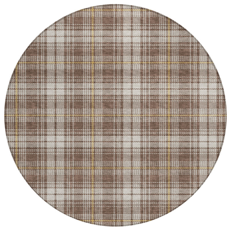 Aurora Brown Washable Indoor-Outdoor Rug - , 2'3" x 7'6"