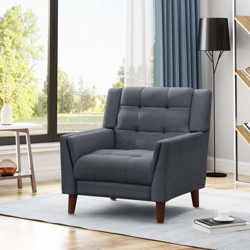 Fauteuil rembourré, Gris foncé
