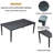 Outdoor Patio Aluminum 40"X70" Rectangle Dining Table With Tapered Feet & Umbrella Hole(Only Including Table)-603490415