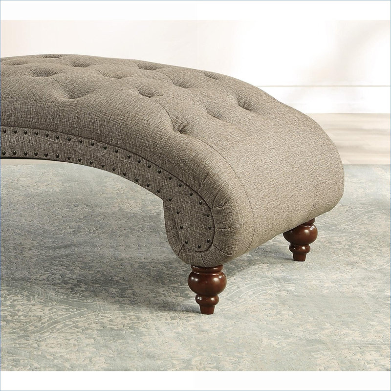 Chaise d'appoint 68,75 pouces à capitonnage capitonné moderne, Brun