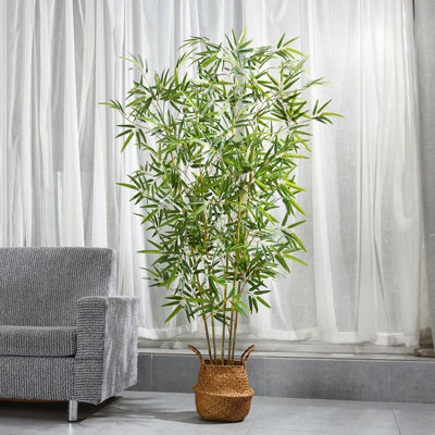 Plantes en bambou artificielles dans un panier Adcock, fausses plantes pour la décoration intérieure, faux arbres réalistes