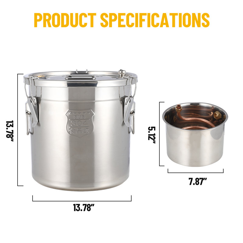 Distillateur d'alcool avec pompe de circulation, 8 gallons