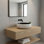 Lavabo de salle de bain vasque rond 16 po en noir mat et céramique blanche texturée