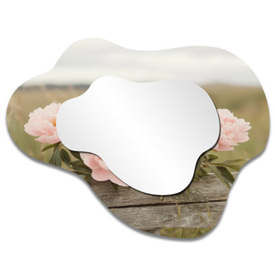Photo de pivoines dans le cheval Paddock I - miroir mural décoratif de pivoines, miroir de coiffeuse traditionnel, imprimé sur métal