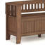 Banc de rangement en bois massif Acadian de 48 po de largeur avec couvercle relevable et rangement spacieux-292839267-292839264