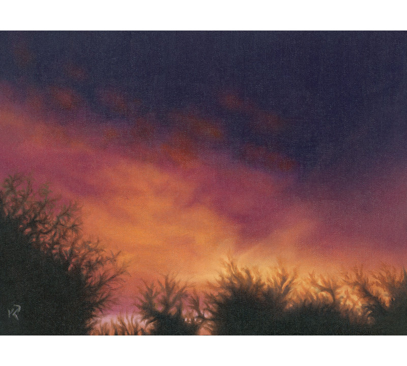 Coucher de soleil par KC Pollak - Peinture, Toile tendue, Pas de tapis, 32" H x 24" W