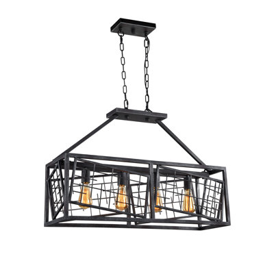 Luminaire suspendu linéaire pour îlot de cuisine 4 lumières Daria