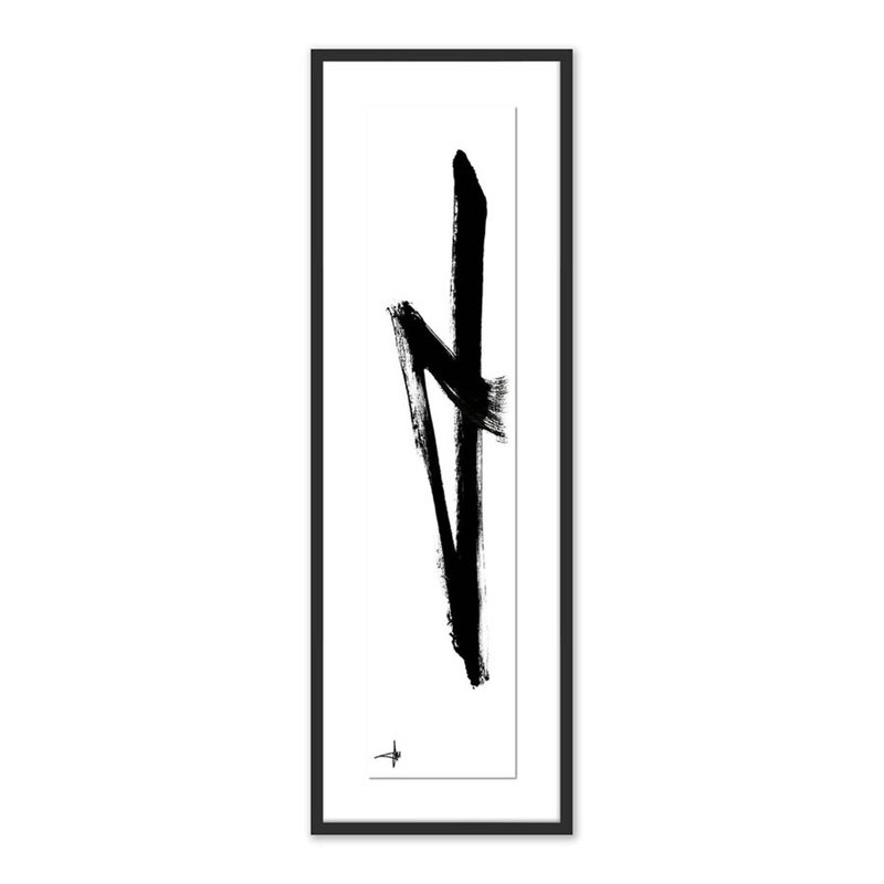 Caring Print by Johan Gert Manschot, 48" H x 16" W x 2.5" D, Black