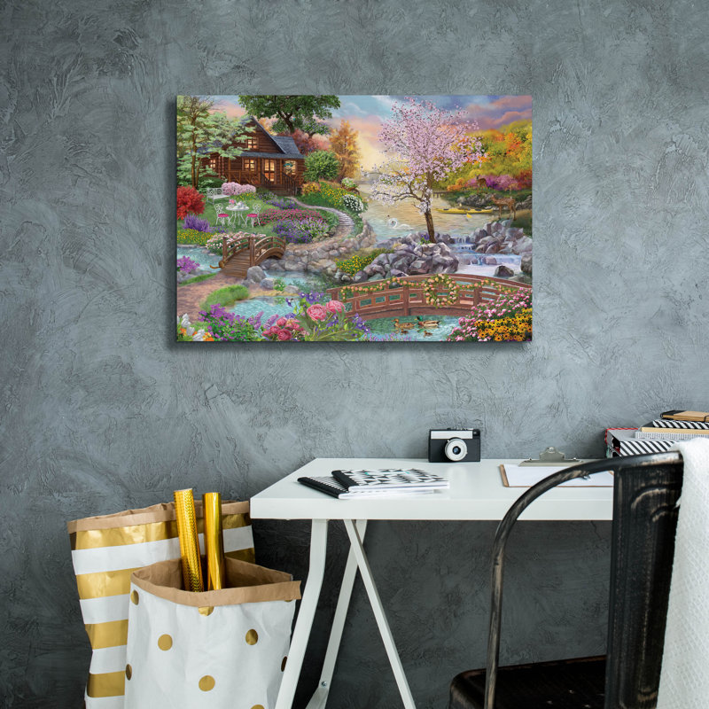 «Spring Stream» par Bigelow, illustrations sur toile, H 18 po x l 26 po x P 0,75 po