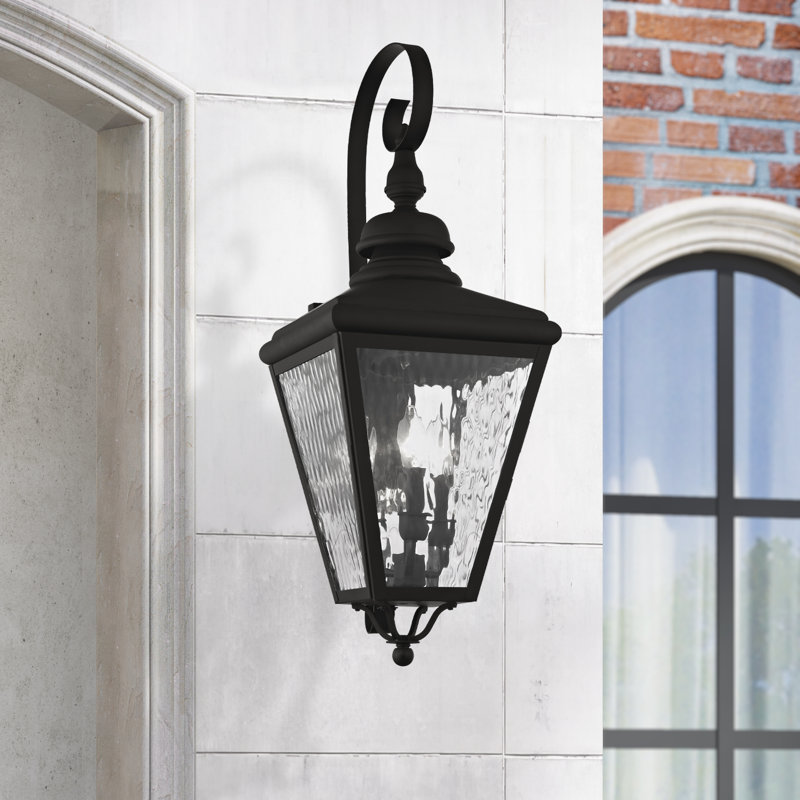 Lanterne murale d'extérieur Asila, H 29 po x l 10,63 po x P 12,5 po, Noir