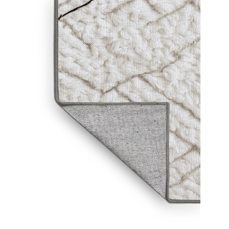 Machine Washable Gray Area Rug, Square 5'