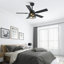 Ventilateur de plafond intelligent 42 po avec trousse d'éclairage et télécommande VacZon, moteur à courant continu réversible à 6 vitesses, pales en bois à double face, minuterie, tiges verticales de 6 po / 10 po, pour une utilisation intérieure / extérieure couverte-290956640