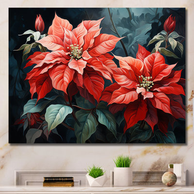 " Red Black Poinsettia Flower Fusion "