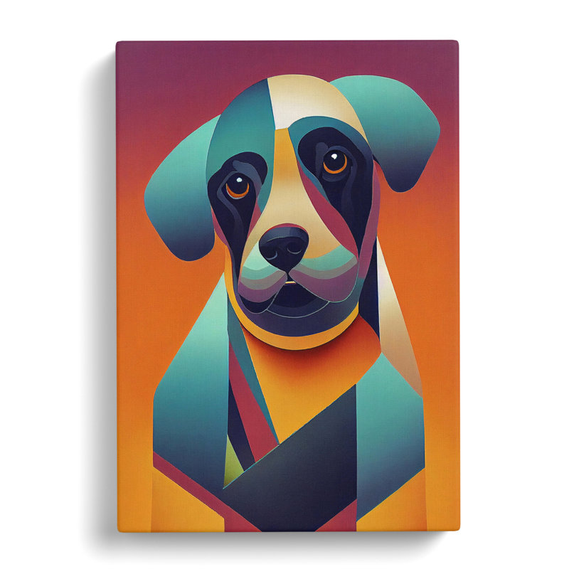 Amazing Dog Abstract - Wrapped Canvas, 60cm H x 40cm W x 3cm D