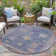 Machine Washable Indoor/Outdoor Xhevrie Blue Rug