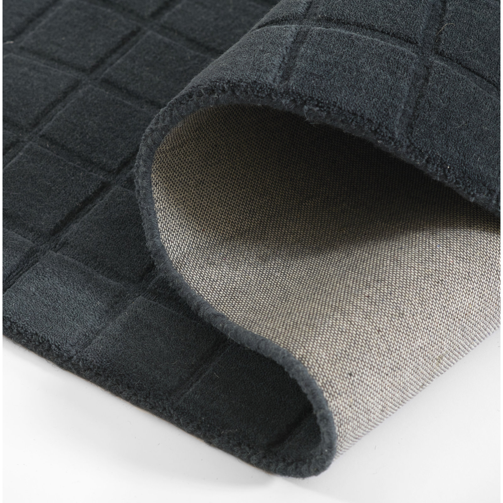 Meile Navy Hand-Loomed Geometric Wool Rug, Runner 2'3" x 8'