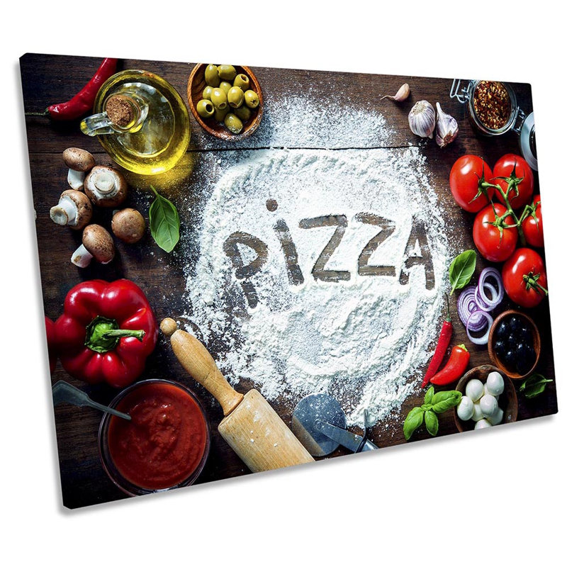 Pizza Kitchen Ingredients - Wrapped Canvas Print, 40.6cm H x 61cm W x 2cm D