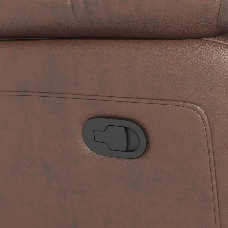 Canapé inclinable en cuir avec console de rangement