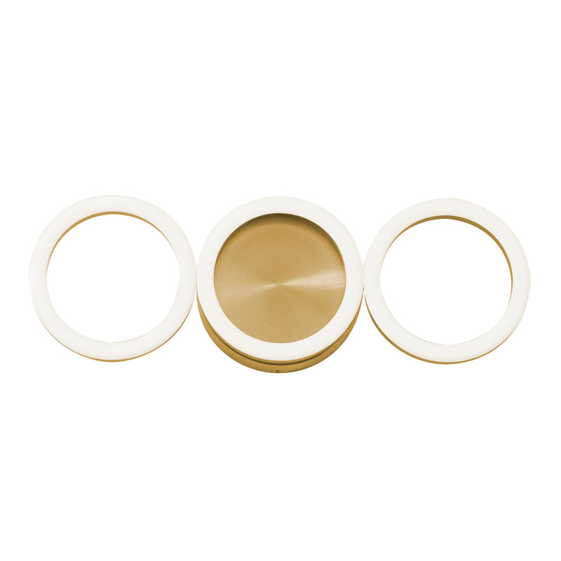 Steel LED Flush Mounted Sconce, Satin Brass