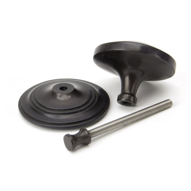 Art Deco Centre Door Knob, Aged Bronze