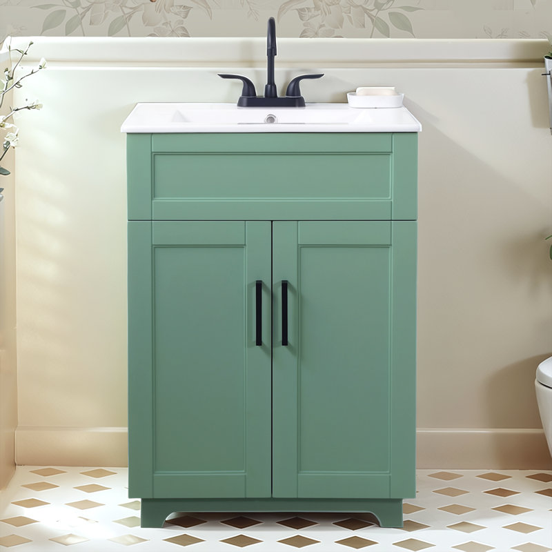 Meuble-lavabo simple 24 po, Vert