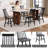 17.5"W Farmhouse Black Dining Chairs Set of 2,  Windsor Back Solid Wood Side Chairs-729460360-729460363