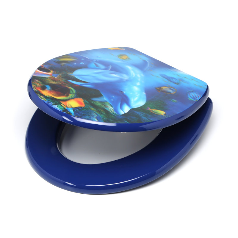 3D Ocean Series Round Toilet Seat and Lid