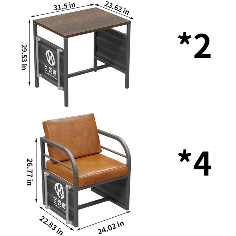 Ensemble 6 pièces de table et chaises Noorah