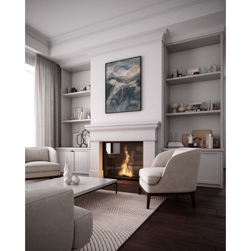 Dallas Cast Stone Mantel With Beveled Hearth, 53.5" H x 72" W x 10" D, Beige