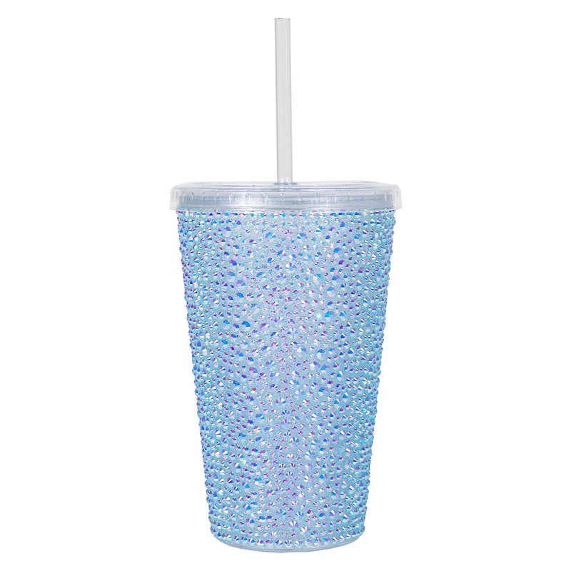 Verre large Strass, Bleu clair iridescent