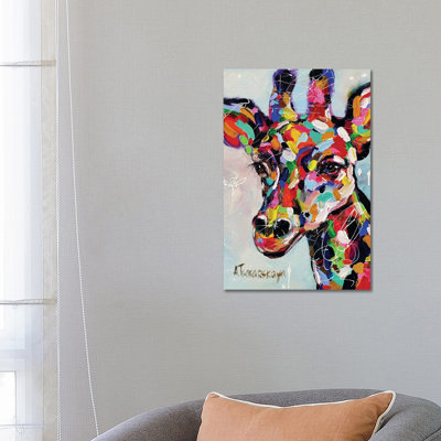 Giraffe Portrait by Aliaksandra Tsesarskaya - Gallery-Wrapped Canvas Giclée on Canvas