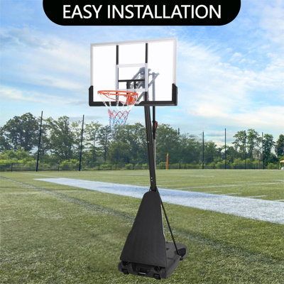 Adjustable Basketball Hoop 5.2-10 Ft, Portable Goal System with 44” Shatterproof Backboard & 2 Wheels
