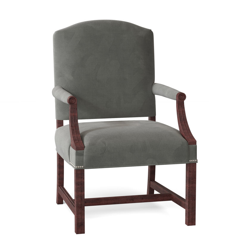 Fauteuil de 24,5 po de large Phillips, Nickel, Noyer, Polyester étain 9953